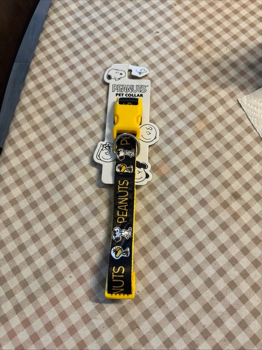 Peanuts Yellow & Black Snoopy Pet Collar